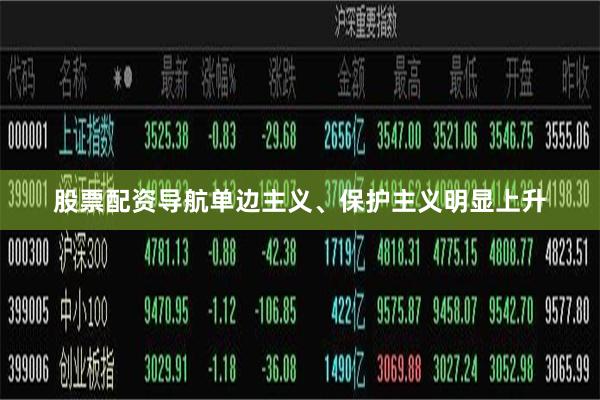 股票配资导航单边主义、保护主义明显上升