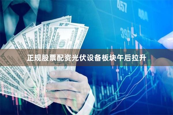 正规股票配资光伏设备板块午后拉升