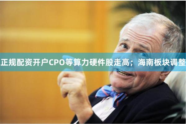 正规配资开户CPO等算力硬件股走高；海南板块调整
